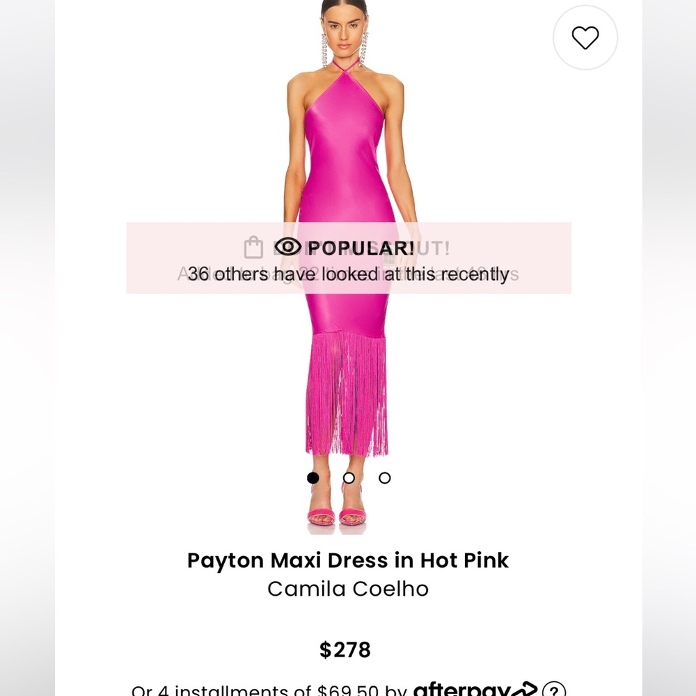 Camila Coelho - Payton Maxi Dress in Hot Pink from Revolve. Fringe!